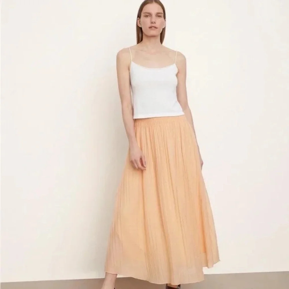 New! Vince Smocked-Waist Gathered Maxi Skirt nwt 33558